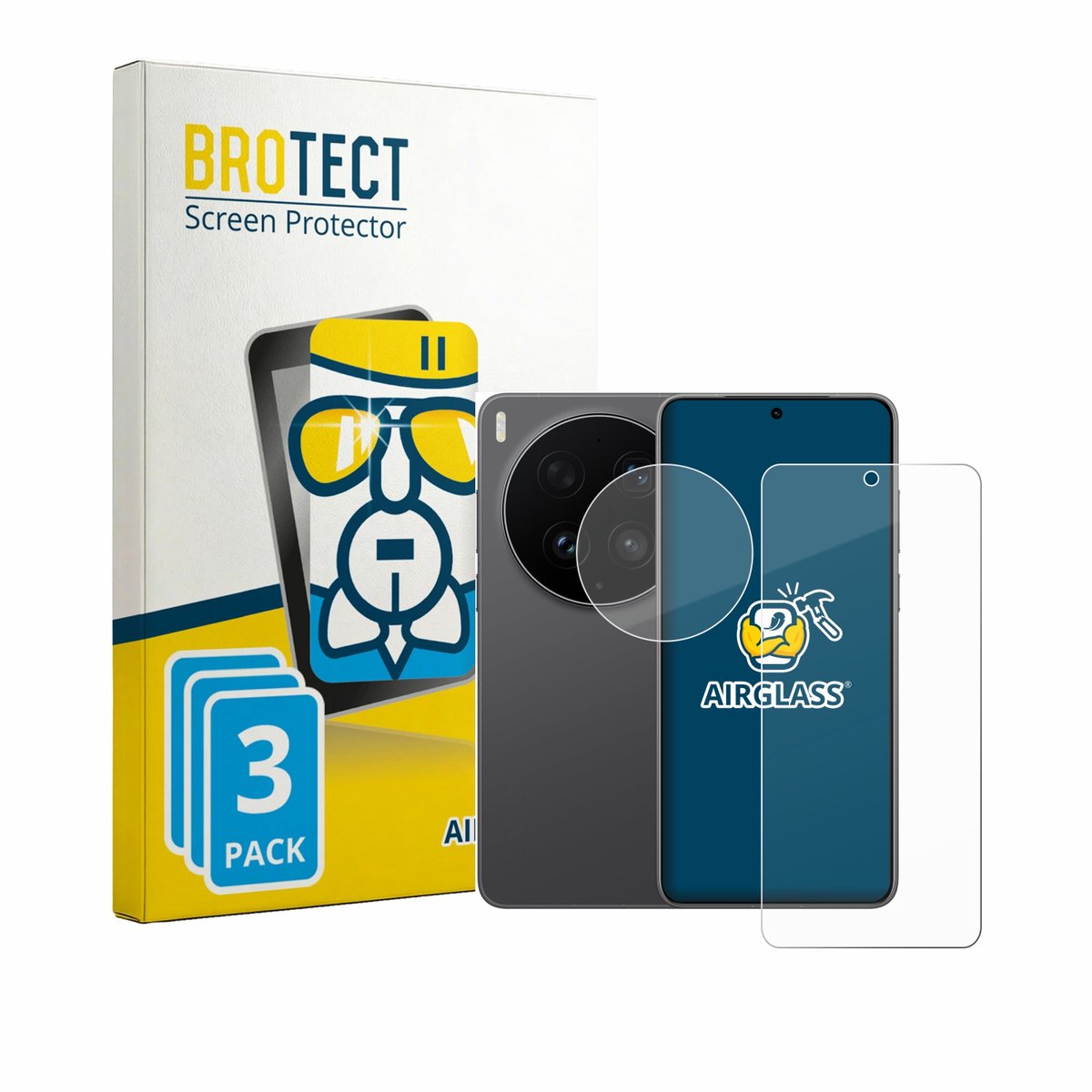 Screenprotector 3 Stuks voor Vivo X300 Ultra (Voor+Camera) Beschermglas transparant