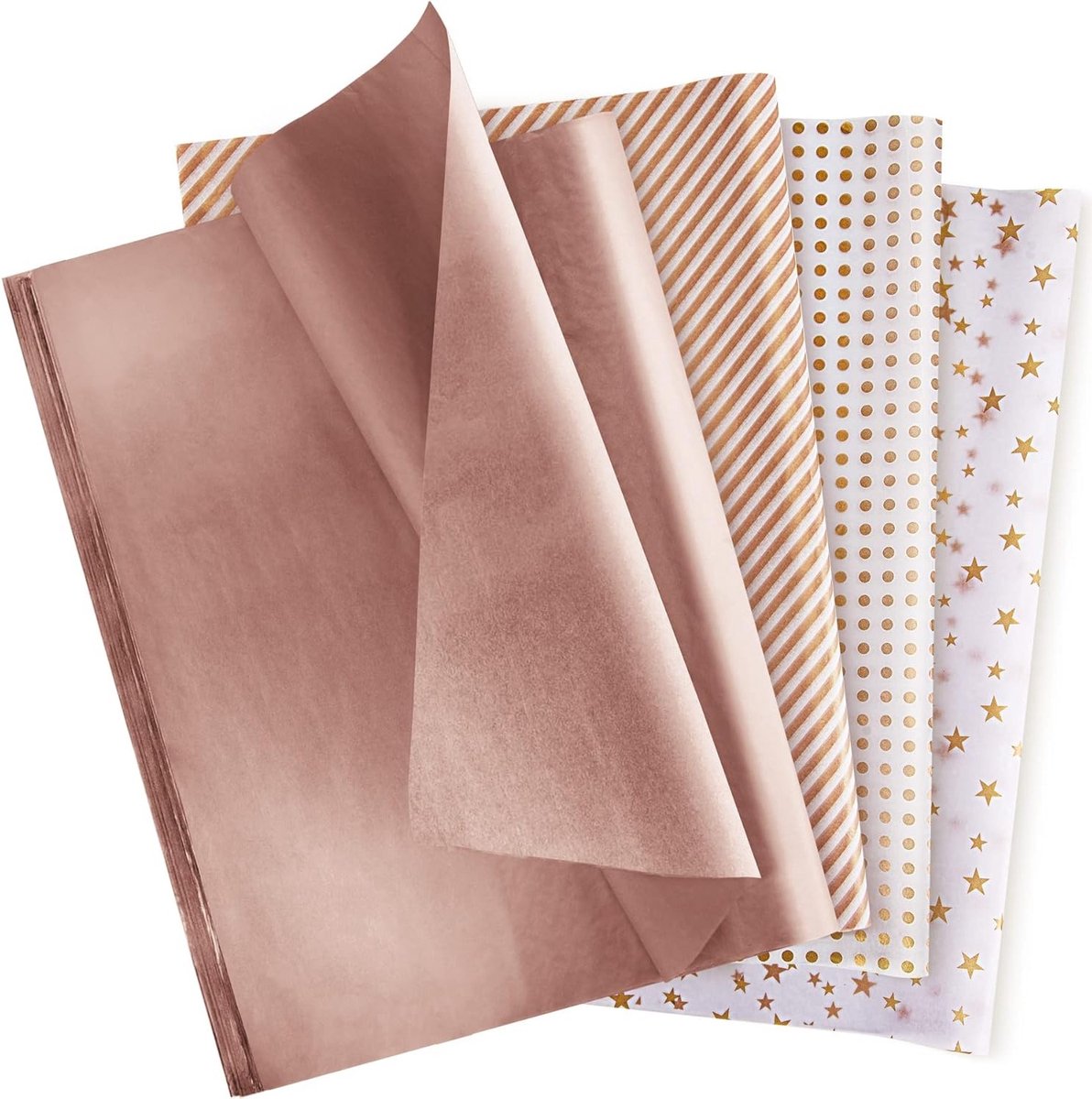 Metalen Cadeaupapier in Roze Goud, 120 Vellen voor Verjaardag, Bruiloft en Feestdecoratie (50 x 35 cm)