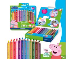 STAEDTLER Peppa Pig x Noris junior crayon de couleur 3-en-1 - set de 12