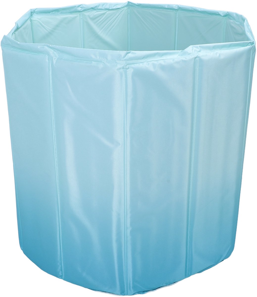 Opvouwbaar voetenbad - Draagbaar koudwaterbad - PVC + mesh - Blauw - 80x65 cm - Voor reizen, kamperen en thuis