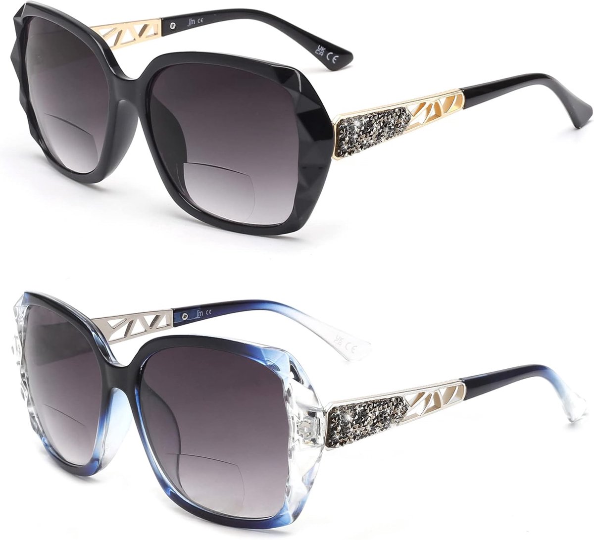 Dames Zonnebril - Oversized UV Bescherming Metaal Frame - 2 Stuk - Lichtgewicht Duurzaam Design - Buiten Reizen