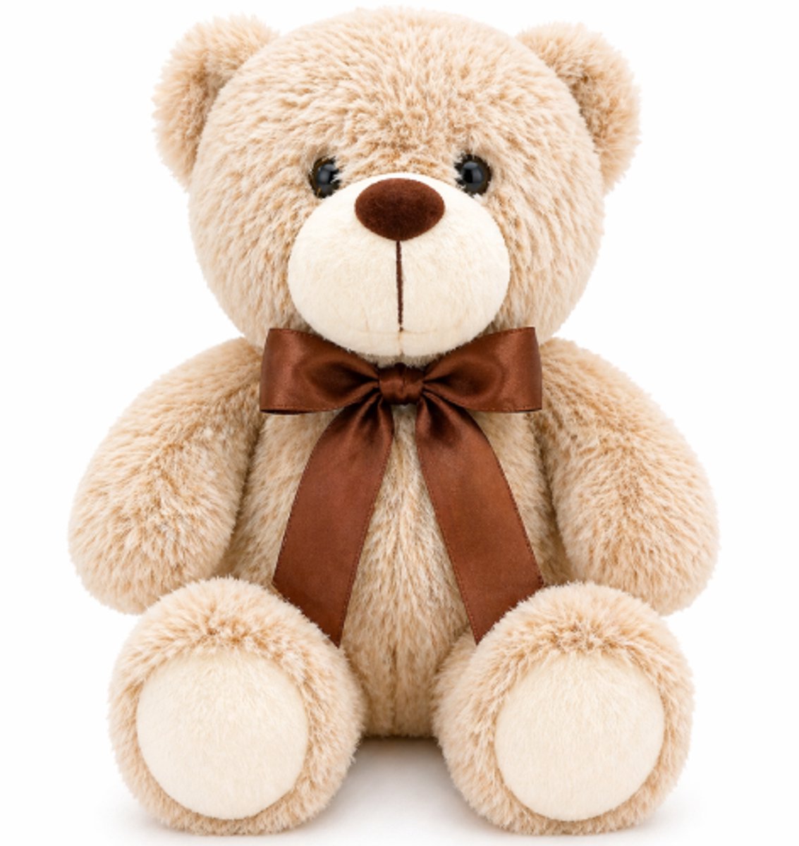 Teddybeer Bruin met Strik Pluche Knuffel 22 cm - Speelgoed Knuffels voor Kinderen - Knuffelbeer Teddy Beer - Beertje Plush Toy - Valentijnsdag Cadeau Vrouw