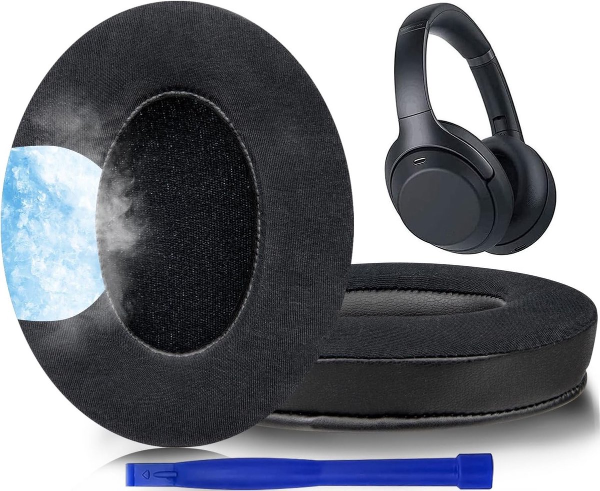 Comfortabele vervangende oorkussens voor over-ear hoofdtelefoons met gel, geluidsisolatie en extra dikte - Zwart