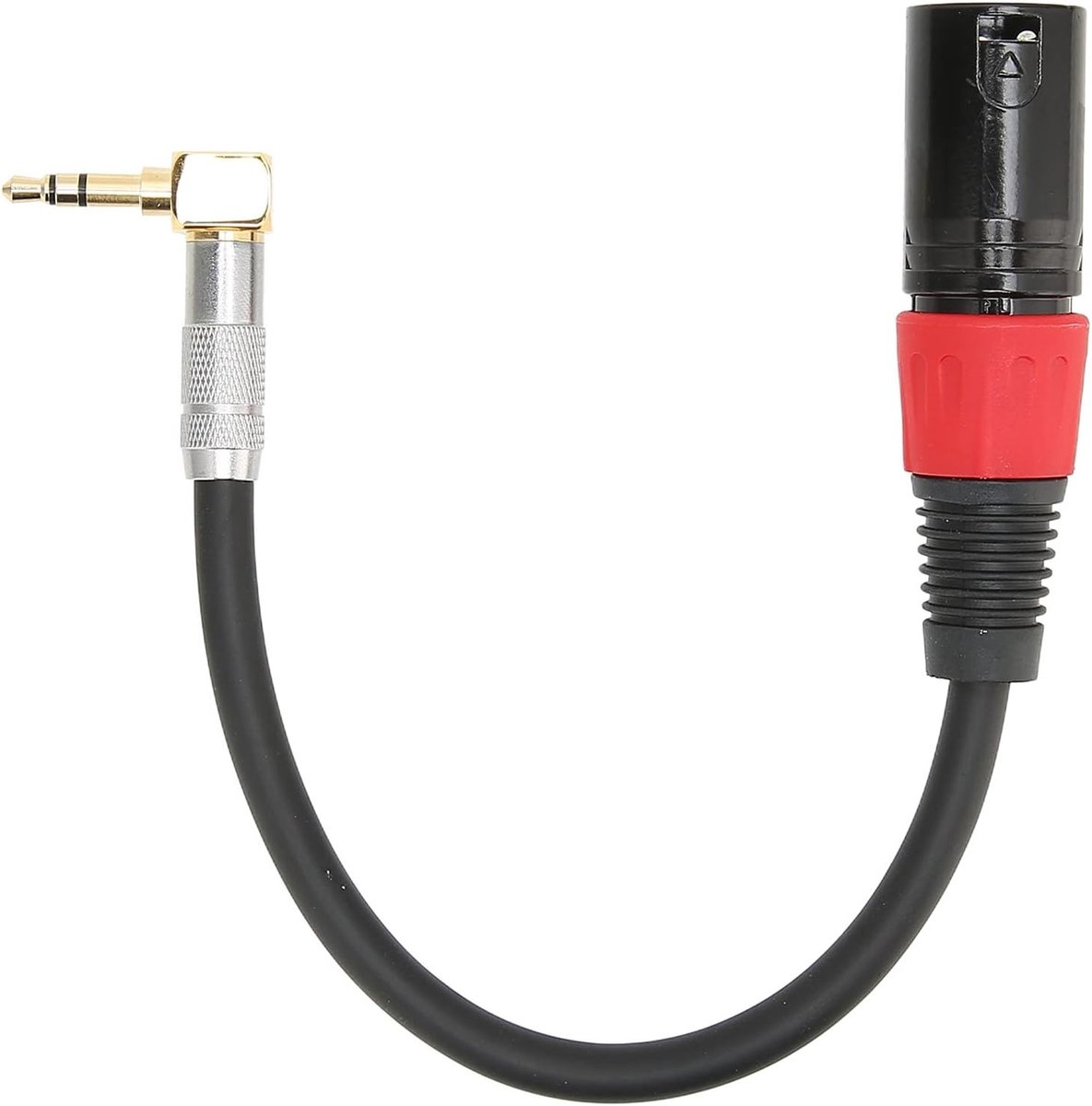 1/8 Inch TRS naar XLR Male Kabel, 90 Graden 3.5mm TRS naar XLR Audiokabel voor Stereo Microfoon, Geschikt voor Computer, MP3, DVD en TV (0.5M)