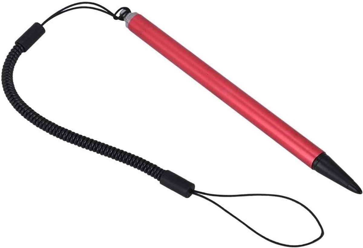 Universele Touch Pen voor Tablets en PDA's - Resistieve Pen voor Scherm, Schilderen en Navigeren met Hangveer Kabel (Rood)