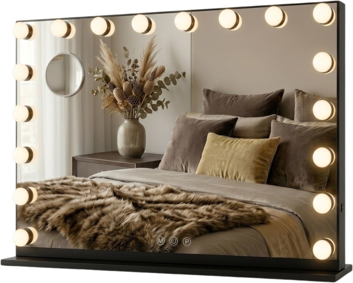 Bol.com Bayt Hollywood Spiegel met Verlichting - Make Up Spiegel met Verlichting - Spiegel met Verlichting - Hollywood Spiegel 8... aanbieding