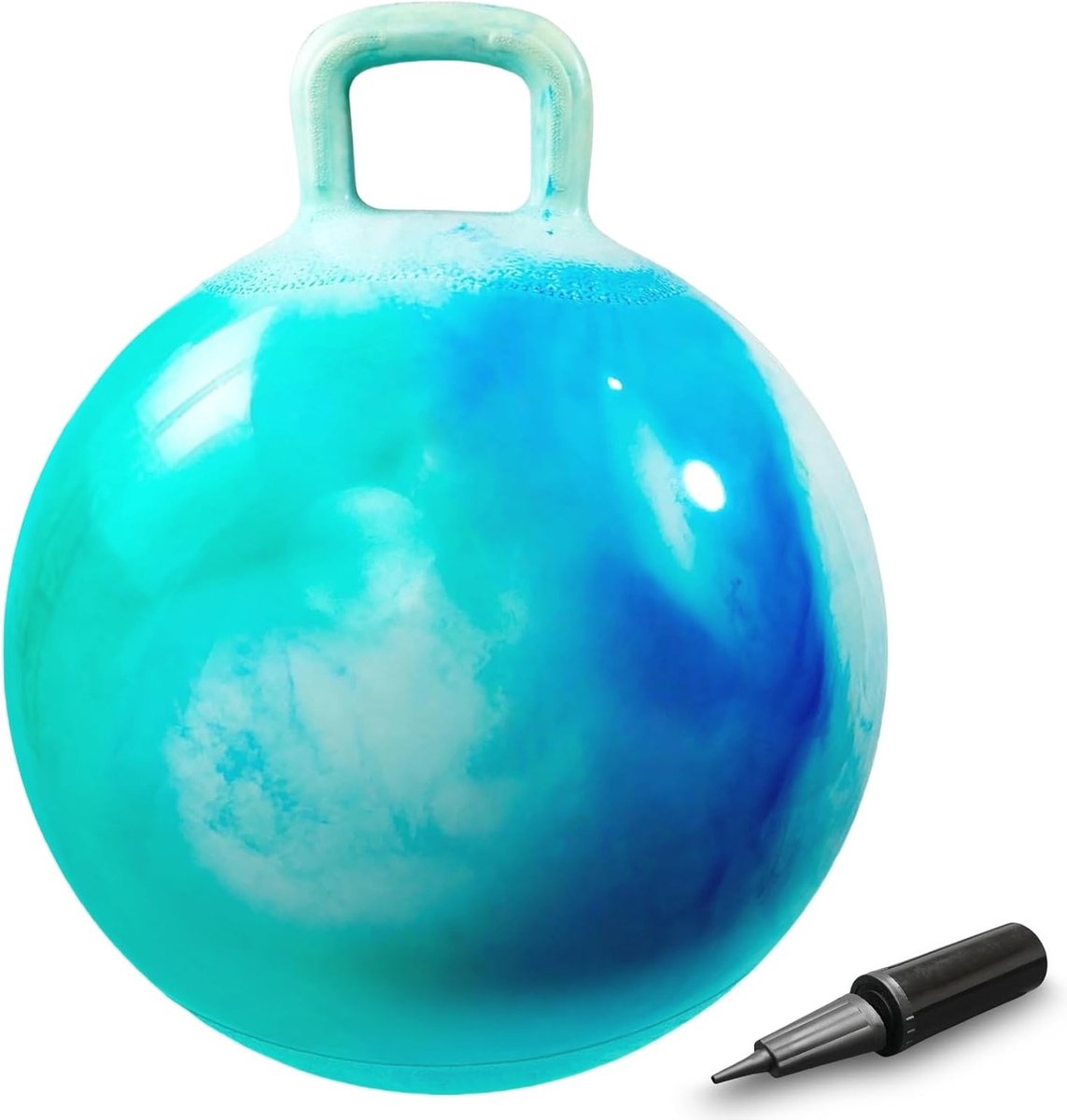 45 cm Springbal voor Kinderen, Opblaasbare Hopperbal met Pomp, Speelgoed voor Binnen en Buiten, Max. Belastbaarheid 200 kg, Geschikt voor Jongens en Meisjes vanaf 3 Jaar