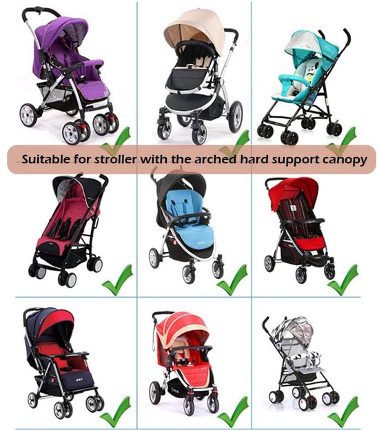 Kinderwagen Zonnescherm - Zonnescherm Buggy - Kinderwagen Luifel & Zonneklep - Wandelwagen/ Buggy - Zonnedoek - Spatwaterdicht - UV-bescherming - Universele - Kinderwagen Accessoire - Beschermt baby tegen zon - Voor op reis, park, dierentuin - Zwart — afbeelding 4