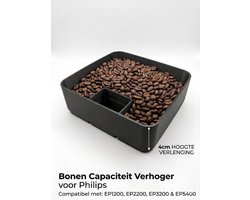 Koffiebonen verhoger reservoir ophoger – Philips koffiebonenhouder +250 gram bonen voor EP1200, EP2200, EP2300, EP3200, EP3300, EP5400 & EP5500 – Vergroot je capaciteit en geniet langer van verse koffie – Slim accessoire voor je volautomaat