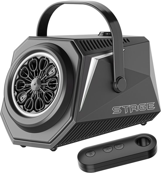 Zwarte podium bubbelmachine - Met afstandsbediening - Volledig automatisch - Elektrisch - Geschikt voor bruiloft, show & feest