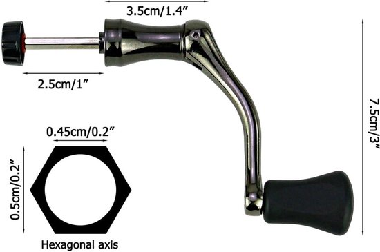 Cosensi- Vissen Handvat Volledig Metalen - Vissen Swivel Reel - Rocker Grip - Compatibel met Vismolens - Diverse Maten - Schacht met Perfecte Pasvorm - Visreel van Cosensi — afbeelding 5