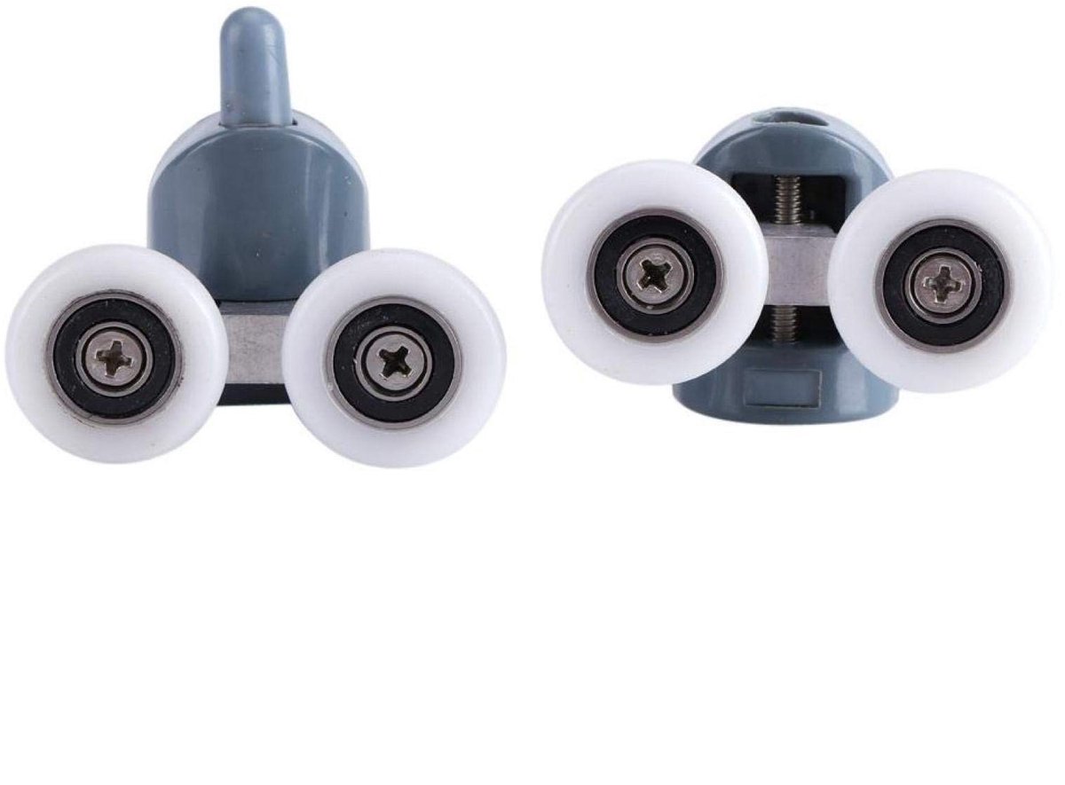 Cosensi- Douchedeur Katrollen Hoogwaardig Kunststof/RVS - Vervangende Wielen - Badkameraccessoires - Geluidsarm - Geschikt voor 5/6 mm Glazen Deuren - Douchedeurwielen