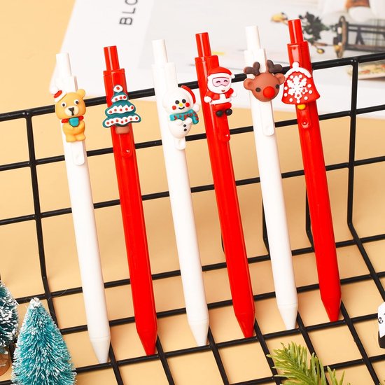 Dailygoods- Intrekbare Pen - 24 Stuks - Kerstthema - Gelpen - Comfortabele Grip - Duurzaam - Geschikt voor Cadeaus — afbeelding 3