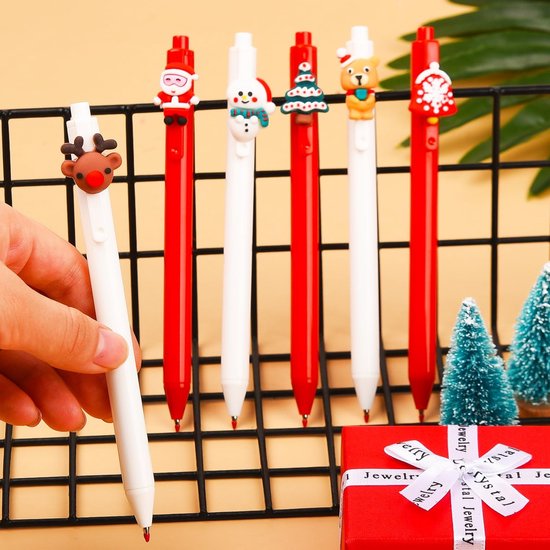 Dailygoods- Intrekbare Pen - 24 Stuks - Kerstthema - Gelpen - Comfortabele Grip - Duurzaam - Geschikt voor Cadeaus — afbeelding 5