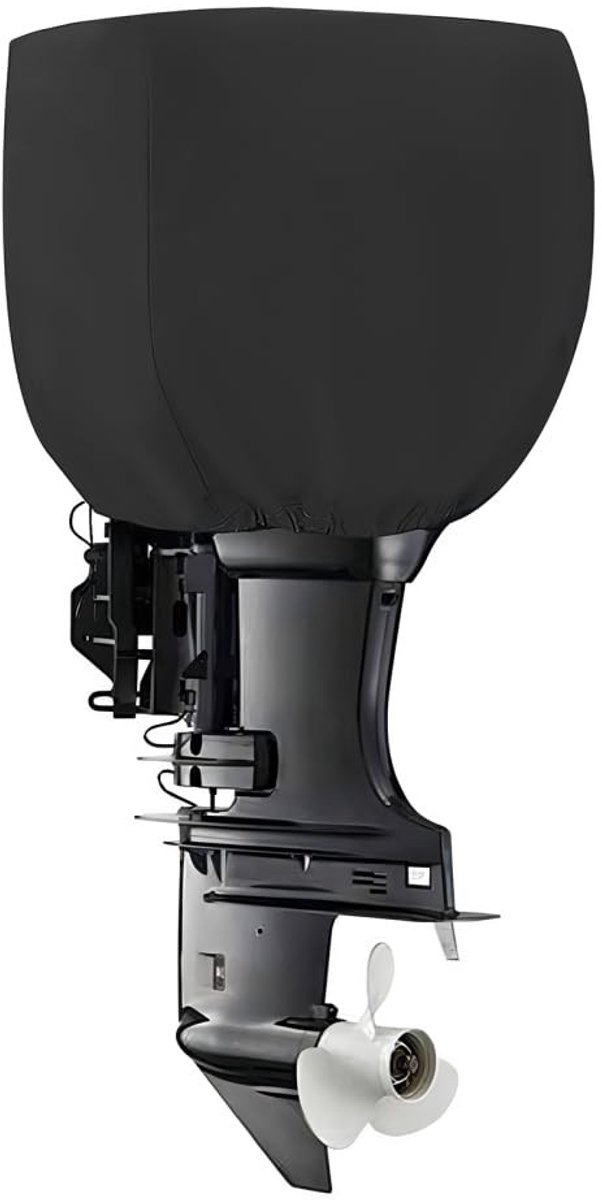 Dailygoods- Buitenboordmotorhoes Waterdicht - Half-omwikkelde Motor Cover - Trekkoordontwerp - 420D Oxford Doek - Slijtvast - Bescherming tegen Weer - Motorcover