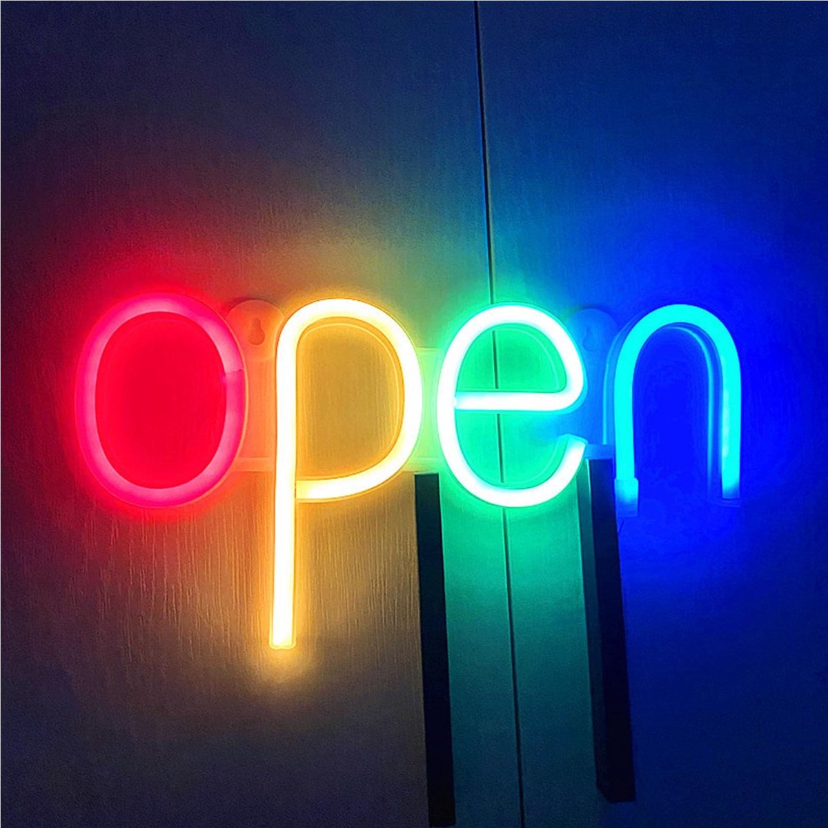 Dailygoods- LED Bord 'Open' - Hoge Helderheid - Waterdicht - Eenvoudig te Installeren - Voedingsmodi USB/AA-batterijen - Compact Design - Neonbord