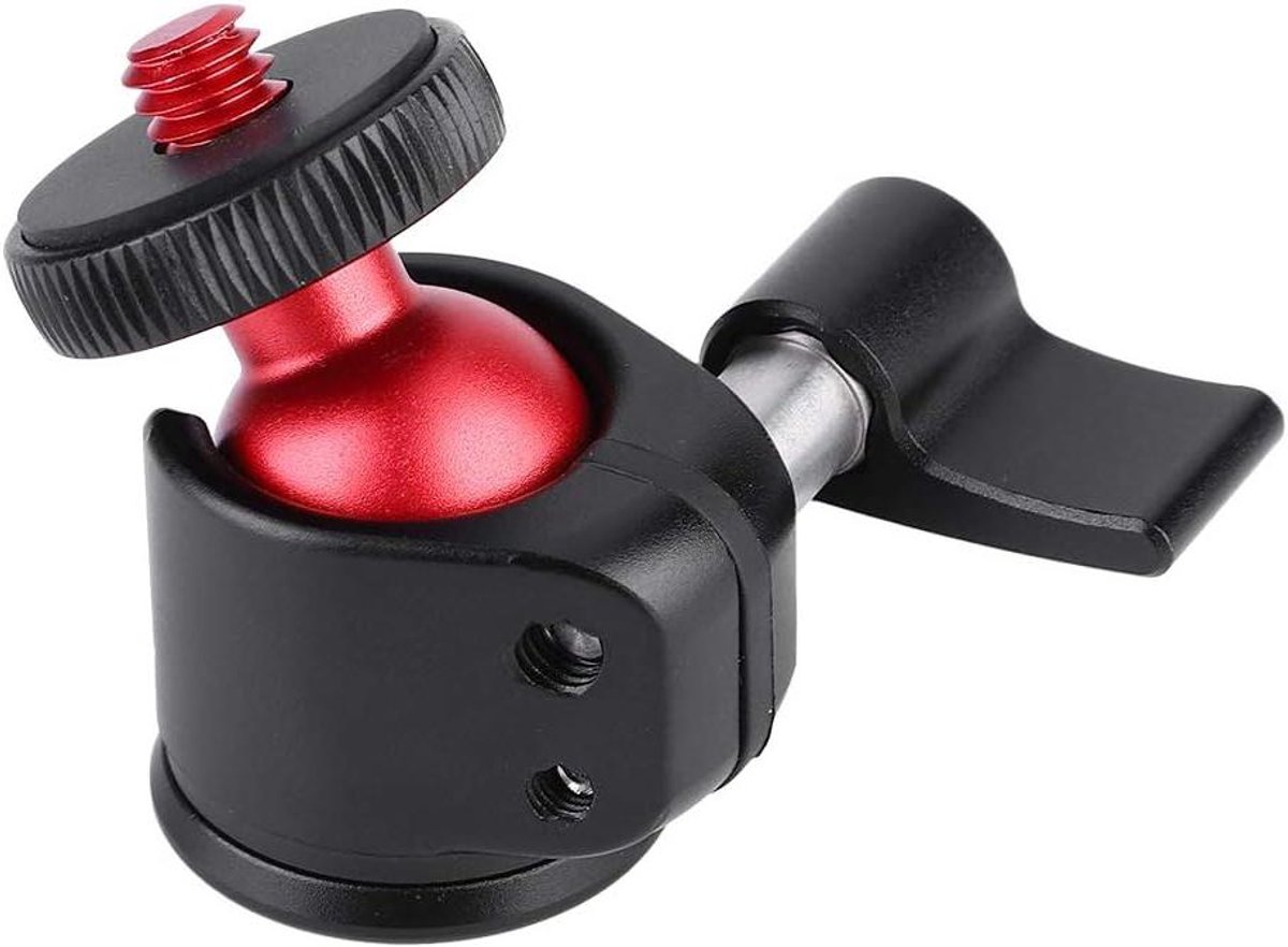 Draaibare Balhoofd - Mini Statiefkop - Camera Stabiliseren - 360 Graden Rotatie - 17mm Bal - Zwart
