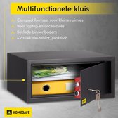 Homesafe HV24K Notebook Laptopkluis - Brede Safe voor Laptop & Tablet - Compacte Meubelkluis - Betrouwbaar Sleutelslot - Thuis & Kantoor Veiligheid - 40cm Breed - Grijs - Inclusief Montagebouten - Ideaal voor Studenten & Vakantieparken - Budgetkeuze