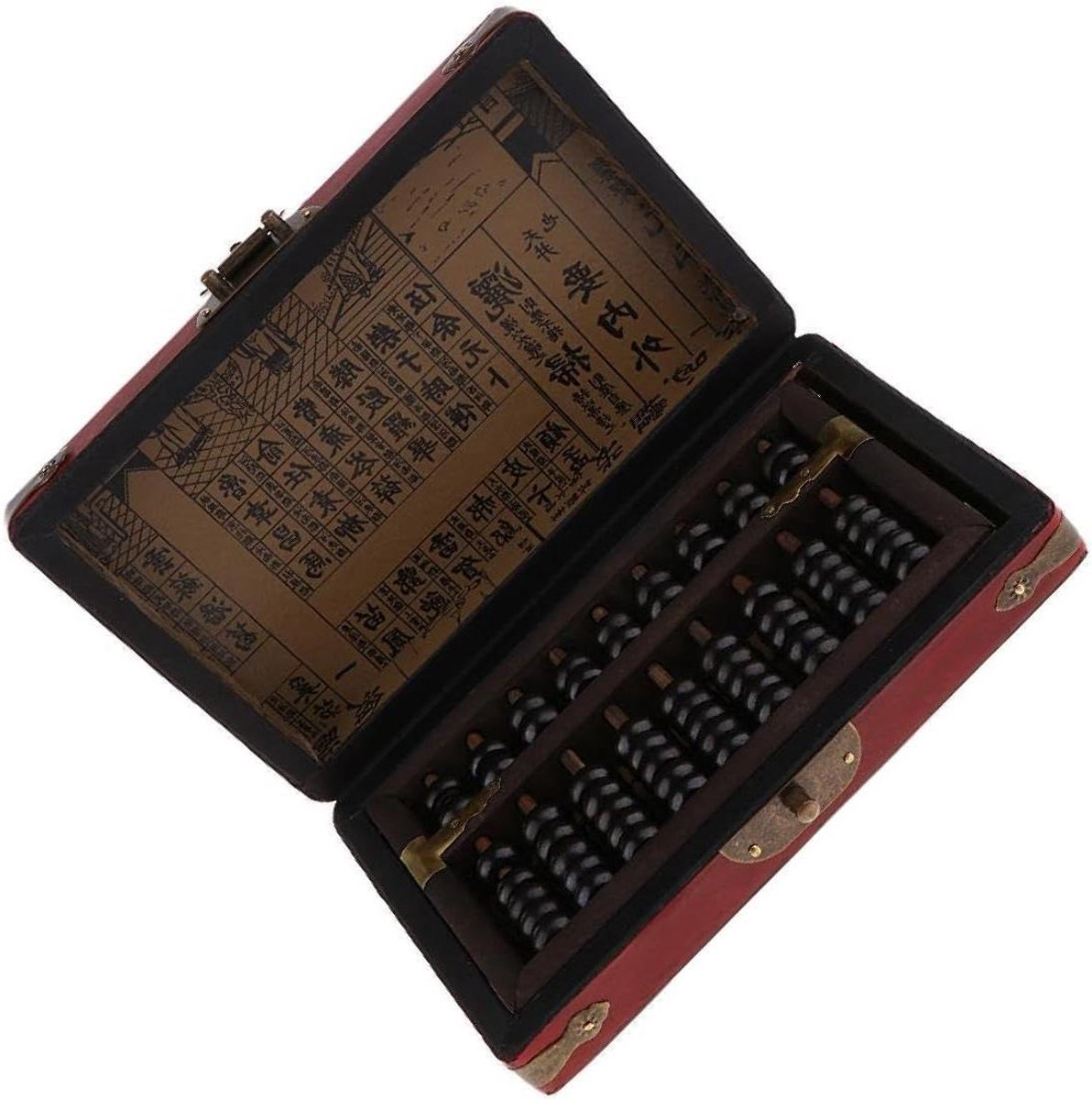 Houten Telraam - Rekenmachine Speelgoed - Educatief Leren - Vintage Chinese Stijl - 20 x 20 x 5 cm - Palissander