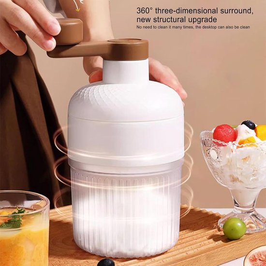Crushed Ice Machine - Handheld Crushed Ice Machine, Handheld Handheld - Ice Shaver, Snow Cone Manufacturer With Transparent Cool Box, Humani Design Home Smoothie Machine — afbeelding 2
