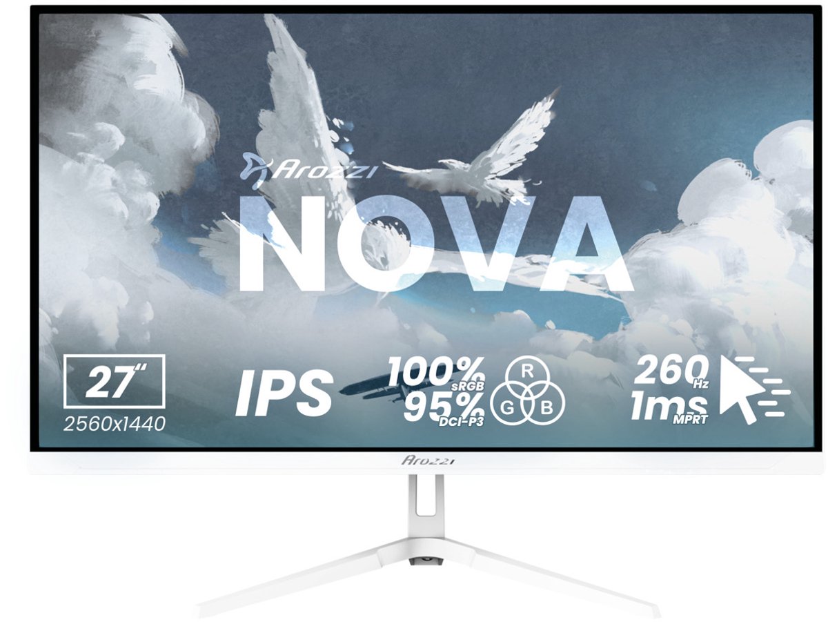 Arozzi Nova 27" Gaming Monitor - QHD IPS - 260Hz - Wit