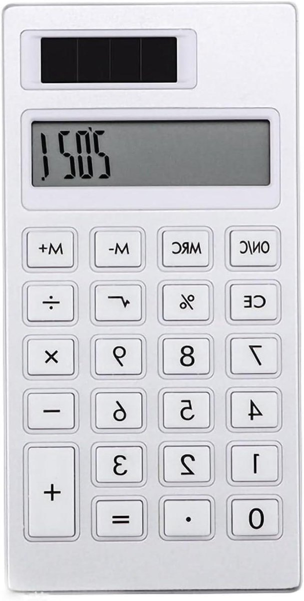Zonne-calculator - Basisrekenmachine Desktopcalculator - Dagelijkse Berekeningen - 12 Cijfers Display - 50 mm x 101 mm x 7 mm
