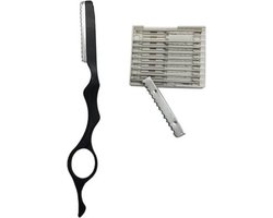 Professioneel Haarmes met 10 Vervangbare Mesjes – Kappersmes voor Textureren, Uitdunnen & Stylen – RVS Razor Kam