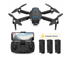SefSay E88 Max Drone - Drone met dubbele HD camera - Borstelloze motoren - 3 batterijen en een opbergtas - Geschikt voor kinderen en volwassenen