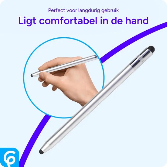 SBG Universele Stylus Pen Geschikt voor Telefoon Tablet en iPad - Twee zachte punten - Eén precisie punt - Zilver van Merkloos — afbeelding 5