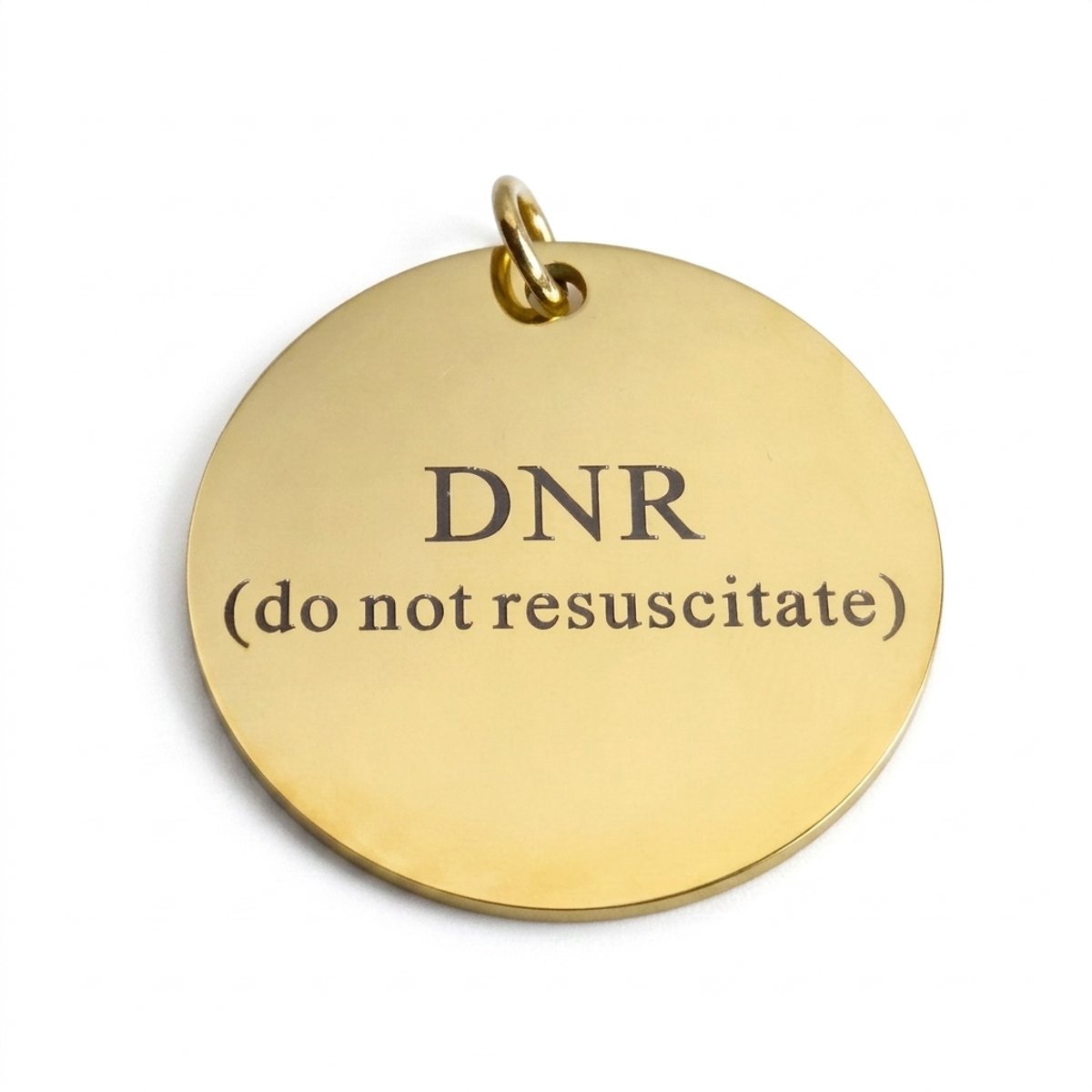 2 Love it DNR (do not resuscitate) - Hanger - Penning - Rond - Stainless steel - 3 cm diameter - Goudkleurig