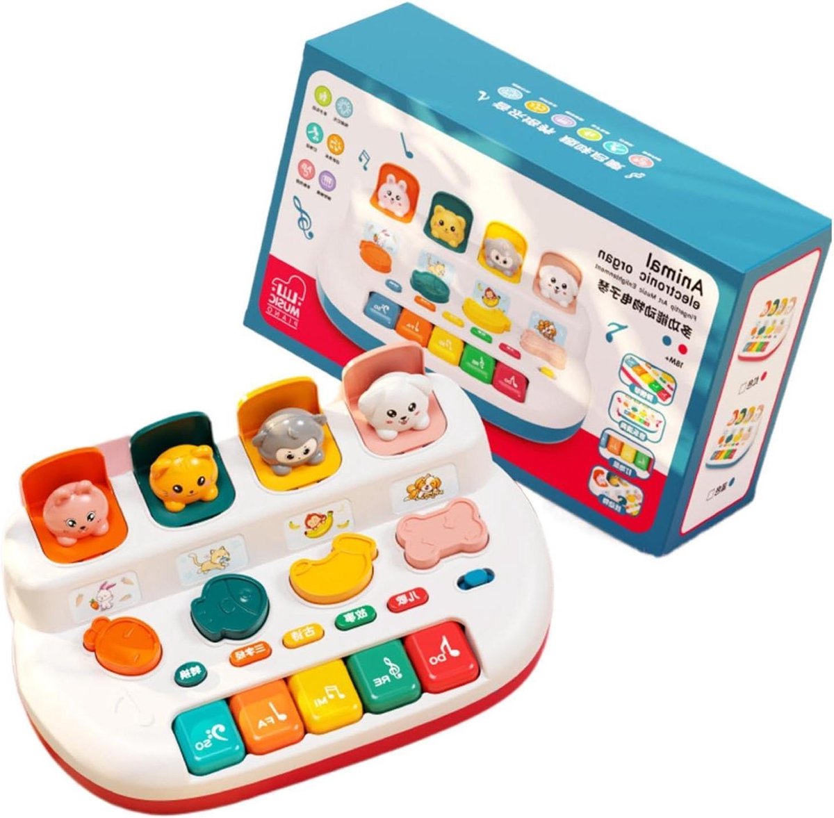 Muziekinstrument Speelgoed - Kinder Piano - Vroege Pedagogie - Ontwikkelt Cognitieve Vaardigheden - 25.4 x 15.3 cm - Rood