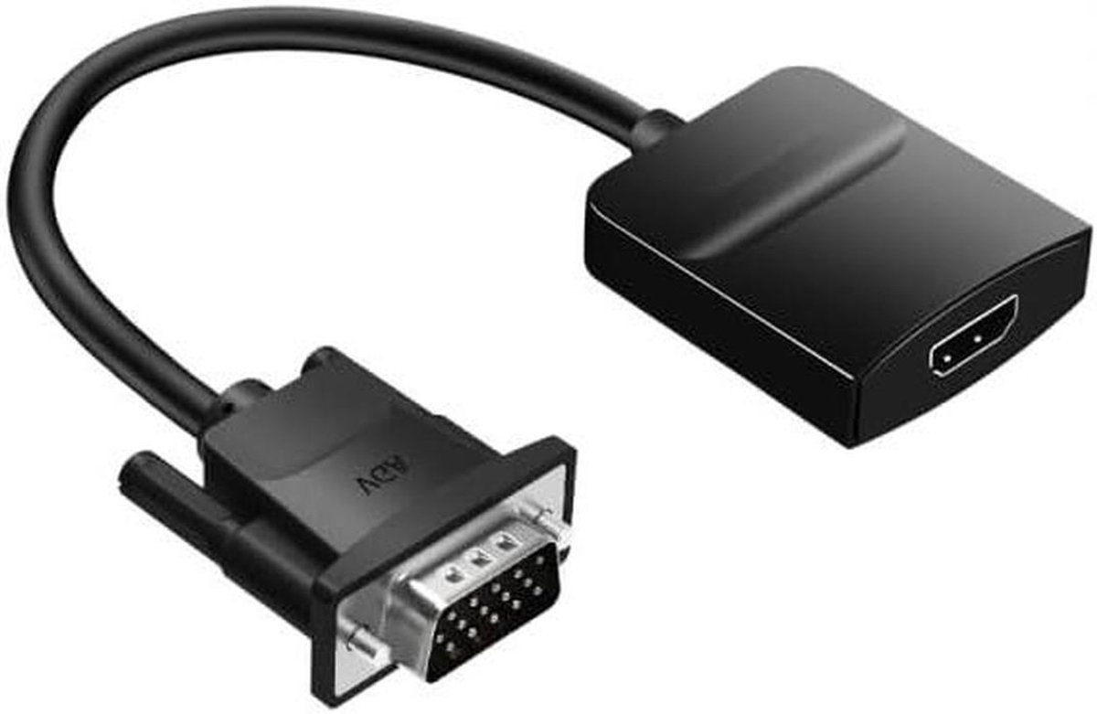 VGA naar HDMI Converter - Adapter Kabel - Beeld Kwaliteit - Eenvoudige Conversie - 05 meter - Zwart