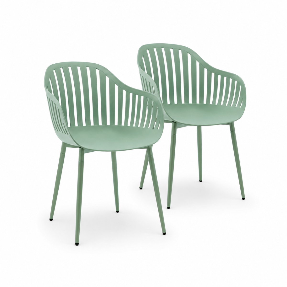 DS4U® - Harry tuinstoel - Set van 2 - Groen - Kunststof - Kuipstoel