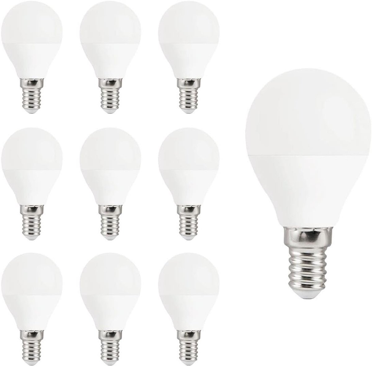 LED Kogellamp - Energiezuinige lamp - Binnenverlichting - Vervangt 60W - Ø47mm 10 stuks - Natuurlijk wit