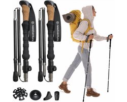 Nordic Walking Stokken - Lichtgewicht Inklapbaar - Trekkingstokken - Hiking - Wandelstokken - Trekking - Verstelbaar - Opvouwbaar - Alternatief Telescopisch en Inschuifbaar - Trailrunning Outdoor - needventure®