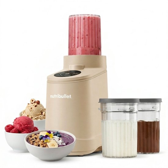Nutribullet Chill IJsmachine Beige - 500W - 5 Programma's - Roomijs, Sorbet, Gelato en Frozen Yogurt - Incl. Receptenboek