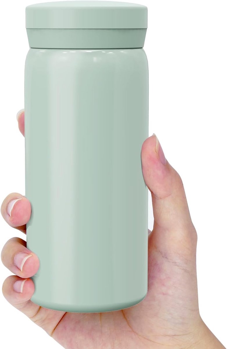 Daity 1-pack - Mini thermosfles, kleine vacuüm geïsoleerde roestvrijstalen waterfles voor warme en koude dranken, lekvrij en geïsoleerd, past in handtassen, portemonnees en zakken (Groen, 200 ml)