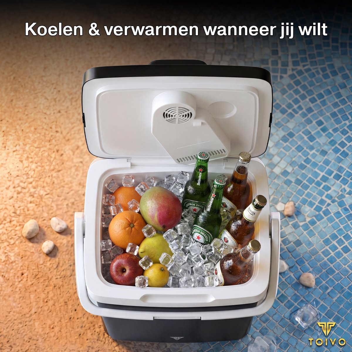 Toivo Elektrische Koelbox - 26 Liter - 12V en 230 volt - Auto - Camping Koelkast - Koelen en Verwarmen - Frigobox - Zwart – foto 5