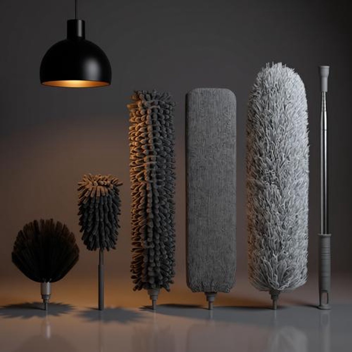 Plumeaustofzuiger Set - 8 Stofdoeken - Microvezel, Chenille, Spinnenweb - Lange Steel, Buigbaar, Wasbaar, Herbruikbaar - Uitschuifbaar tot 242 cm