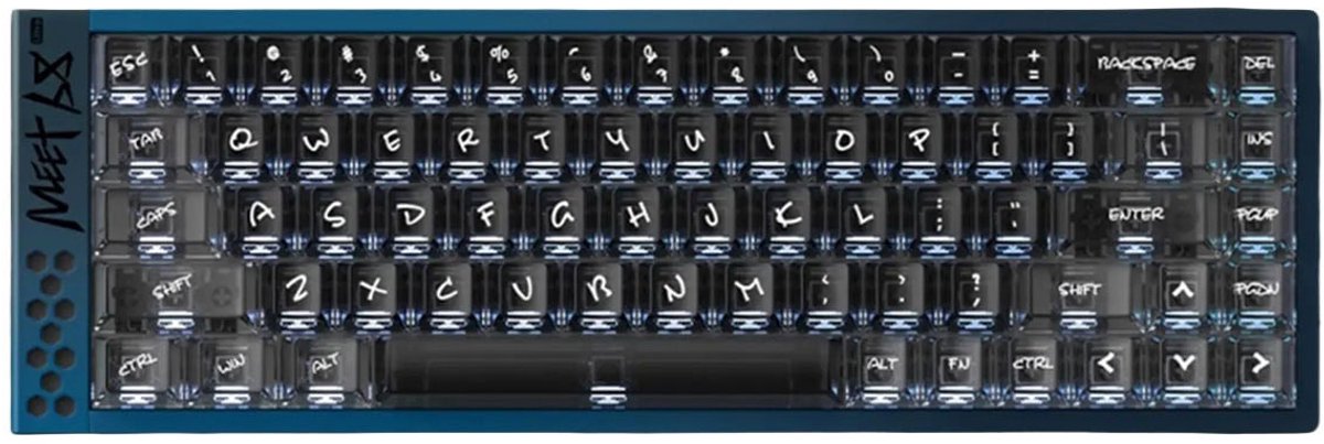 IQUNIX Meet68 Ultra Jewel Blue 65% Omega Magnetische Switch 8K Hz Hall Effect Hotswap RGB Engels Mechanisch Gaming Toetsenbord