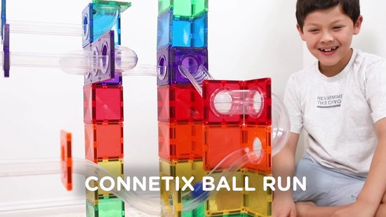 CONNETIX - Magnetisch Tegels - Regenboog Ball Run Pakket - 66 Stuks - Magnetisch Speelgoed