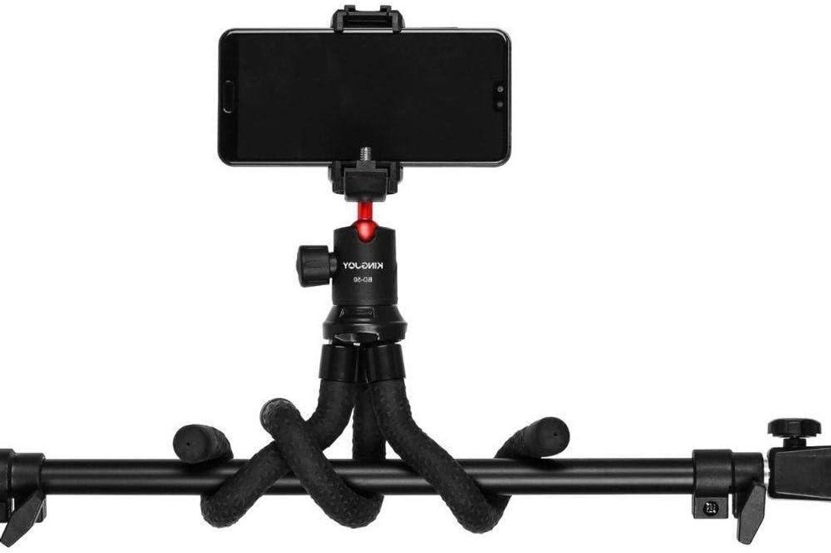 Flexibel Mini Statief - Monkey Pod Statief - Creatieve Opnames - Draaibare Kogelkop - 35 cm Hoog - Zwart