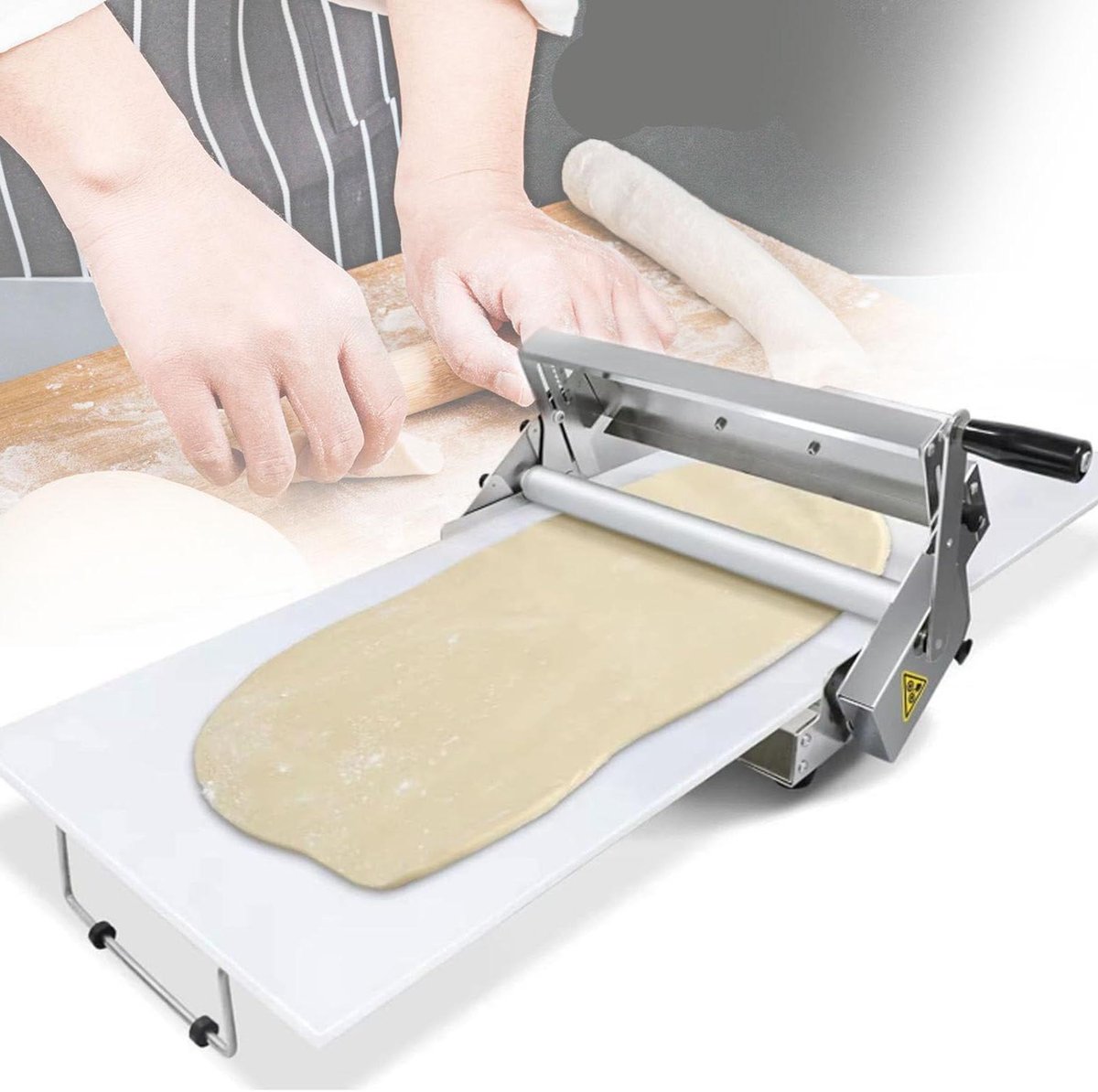 Deegrol Machine - Bakkerij Hulpmiddel - Degelijk Deeg Maken - Instelbare Dikte - 4.8 kg - Zilver