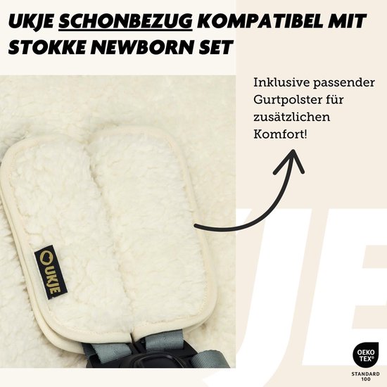 Ukje Protective Cover Compatible with Stokke Newborn with Seat Belt Pads, Children's Chair Accessories, Fabric Cover for Babies and Toddlers, Handmade in Europe — afbeelding 2
