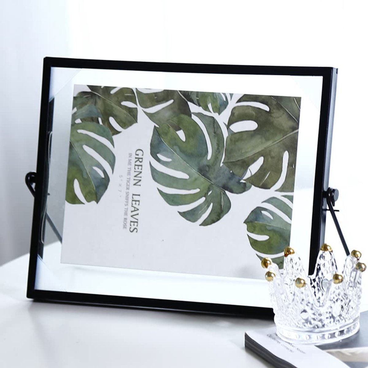 Cosensi- Fotolijst Vintage 5x7"/6x8" - Fotolijst Bureau - Fotolijst Plexiglas - Fotolijst Driedimensionaal - Fotolijsten Kunstwerken - Uniek Zwevend Frame - Fotoframe