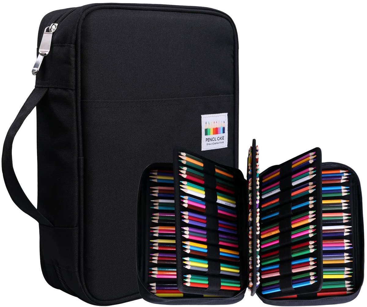 Dailygoods- Potloden Etui Grote Capaciteit - Waterdicht - Pennenzak - Roletui - Handvat - 72 Sleuven voor 220 Potloden - Pencil Case