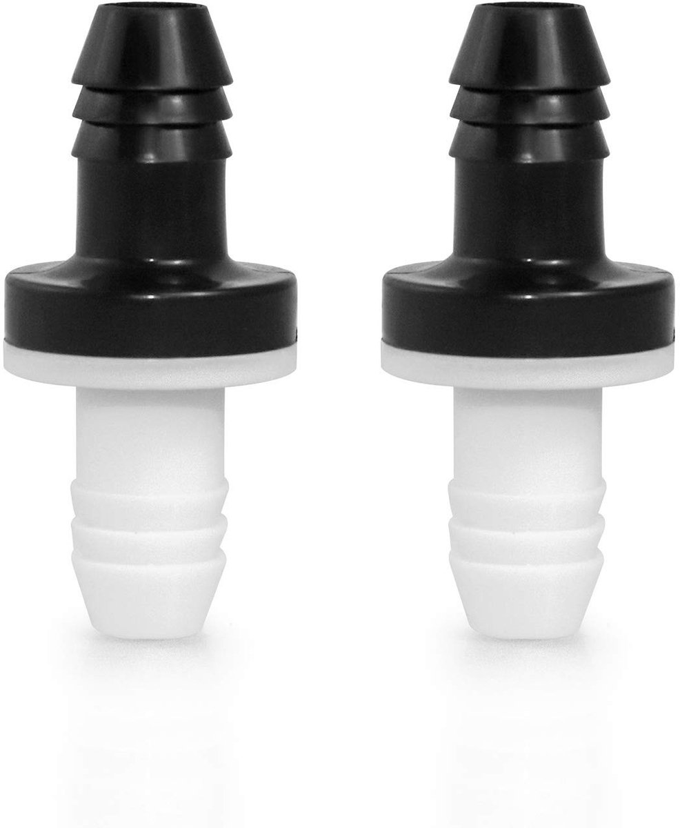 Dailygoods- Terugslagklep 10 mm - 2 stuks - Hoogwaardig ABS - Zuur- en alkalibestendig - Siliconenrubbermembraan - Temperatuurbereik 20-50 °C - Ventiel