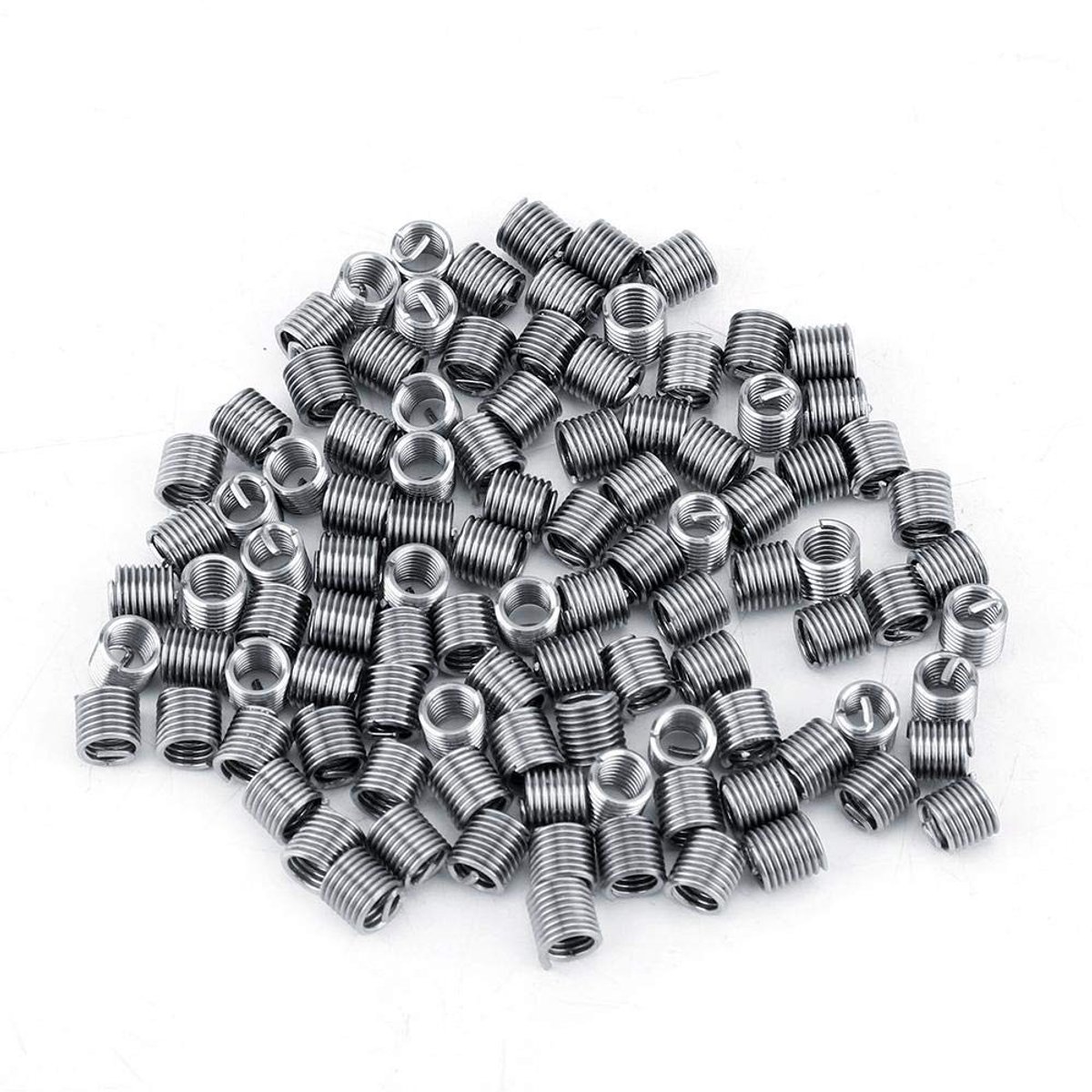 Dailygoods- Schroefdraadinserts 100 Stuks - Roestvrij Staal SS304 - M4 0,7 1D/1,5D/2D/2,5D/3D - Spiraaldraad - Helical - Inbouwlengte 4-12 mm - Draadinzetstukken