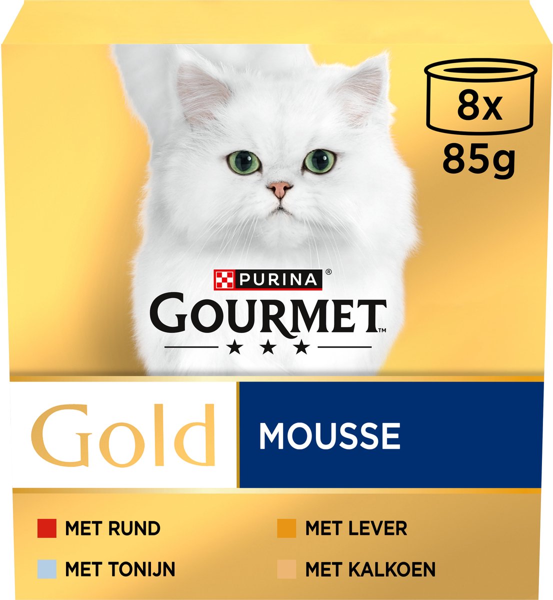 Bol.com Gourmet Gold Mousse - Kattenvoer Natvoer - Tonijn Lever Kalkoen & Rund - 48 x 85 g aanbieding