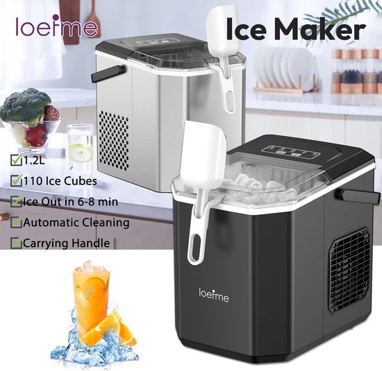 Hutjemutje - ijsblokjesmachine - ijsmachine - ijsblokjesmaker - 0,8L - 12kg/24 uur - ijsmand & ijsschep - zelfreinigingsfunctie - zwart — afbeelding 5